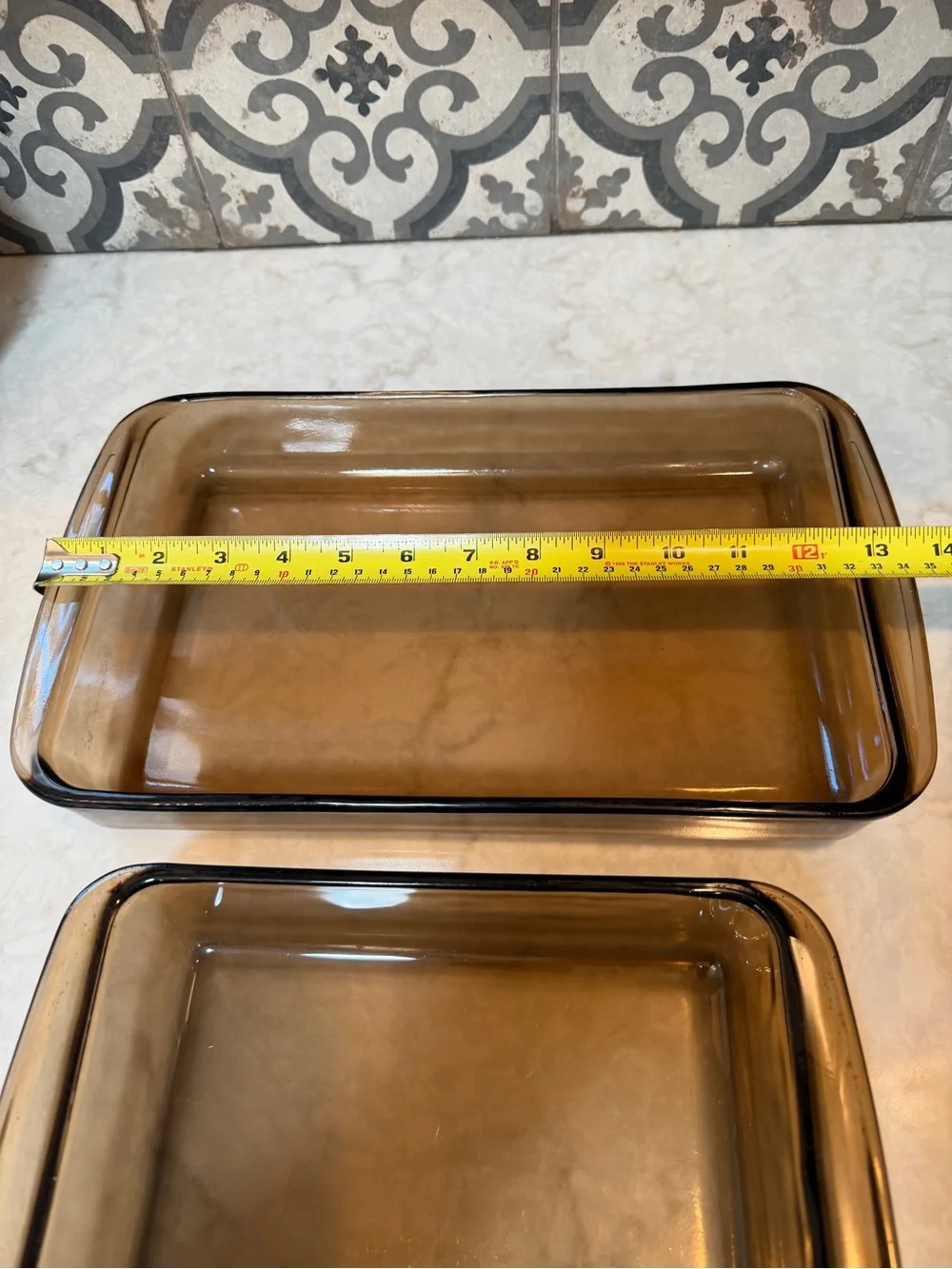 VINTAGE Corning-Pyrex Amber Glass Baking Dishes- Set of Two-EUC